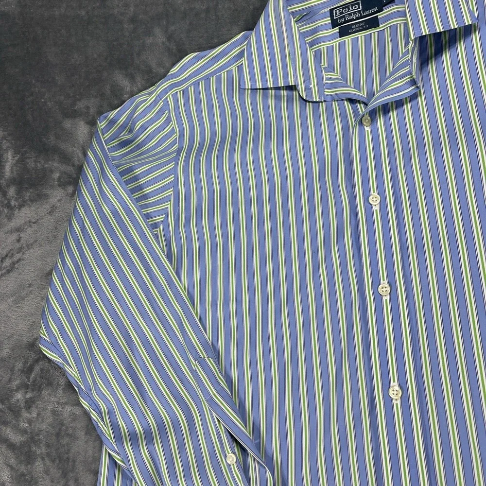 Polo Ralph‎ Lauren Shirt 17 1/2 34/35 Long Sleeve Regent Classic Oxford Striped